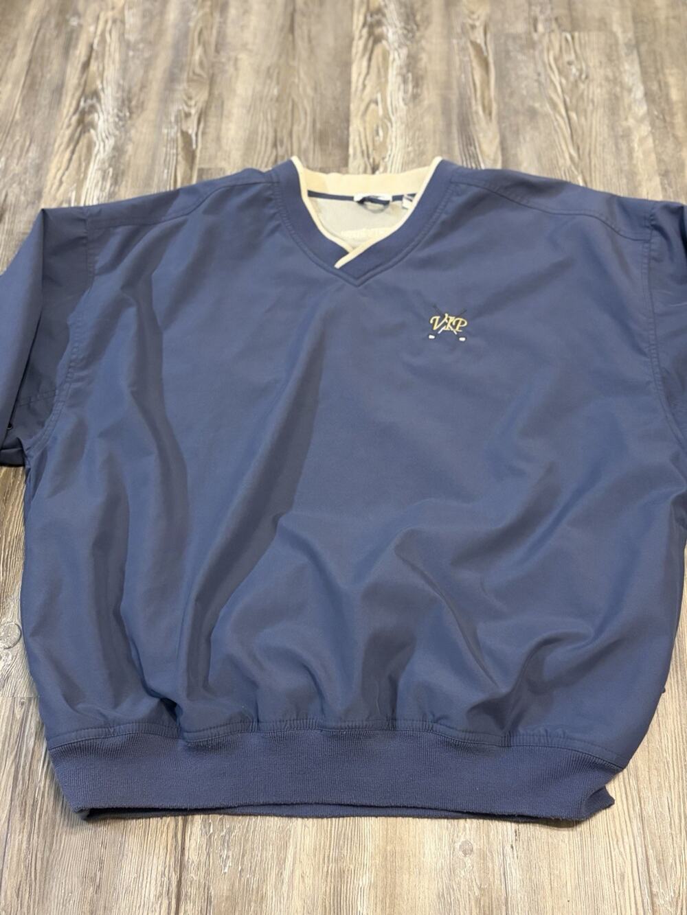 VIP Golf Pullover Men’s XL Blue V Neck Windbreaker Boxy
